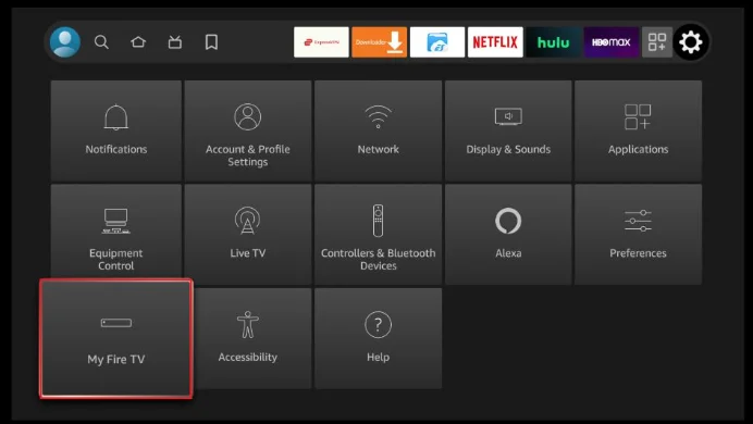 Accéder aux paramètres Mon Fire TV