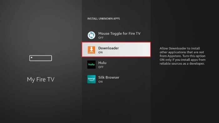 Autoriser Downloader sur Fire TV