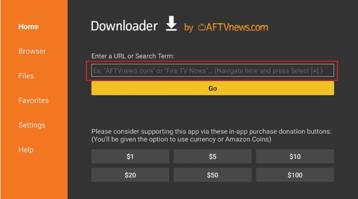 Ouvrir l'application Downloader sur FireStick