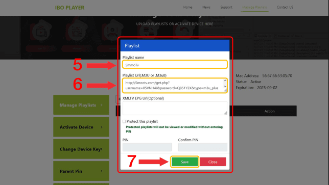 IBO Player Konfiguration Interface