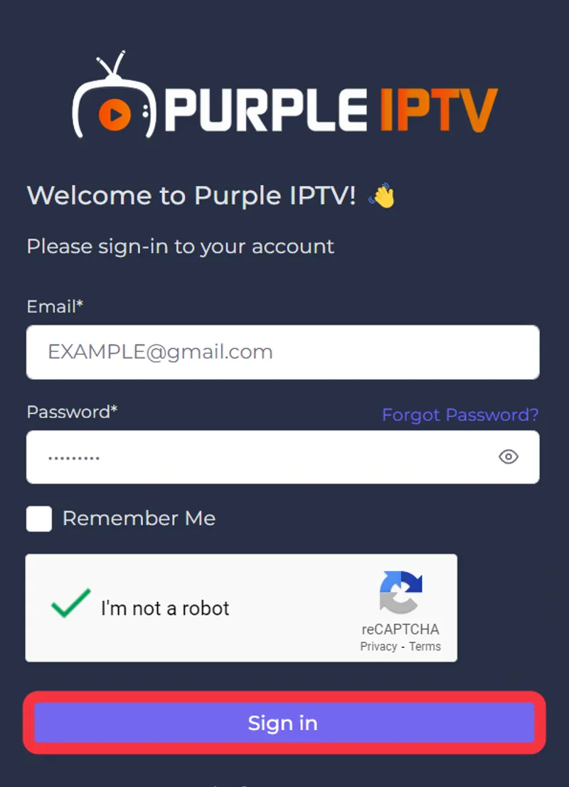 Admin Panel Login - Schritt-für-Schritt-Anleitung Purple Player
